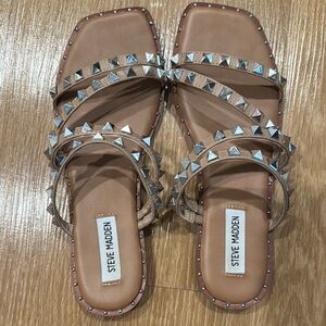 Steve Madden Tan Studded Sandals